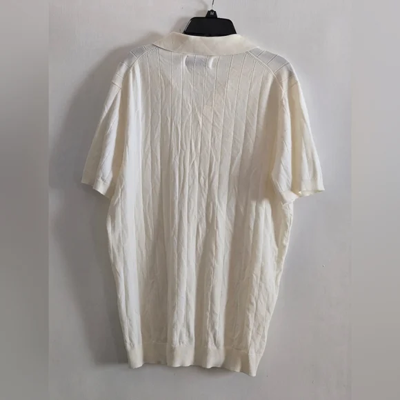 Nwt Collars & Co Mens Luxury Knit Polo Shirt Sweater Medium Beige - Picture 4 of 7